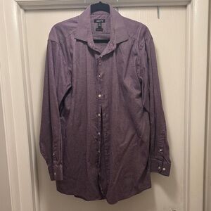 Claiborne Men's Casual Purple Button-Down Shirt